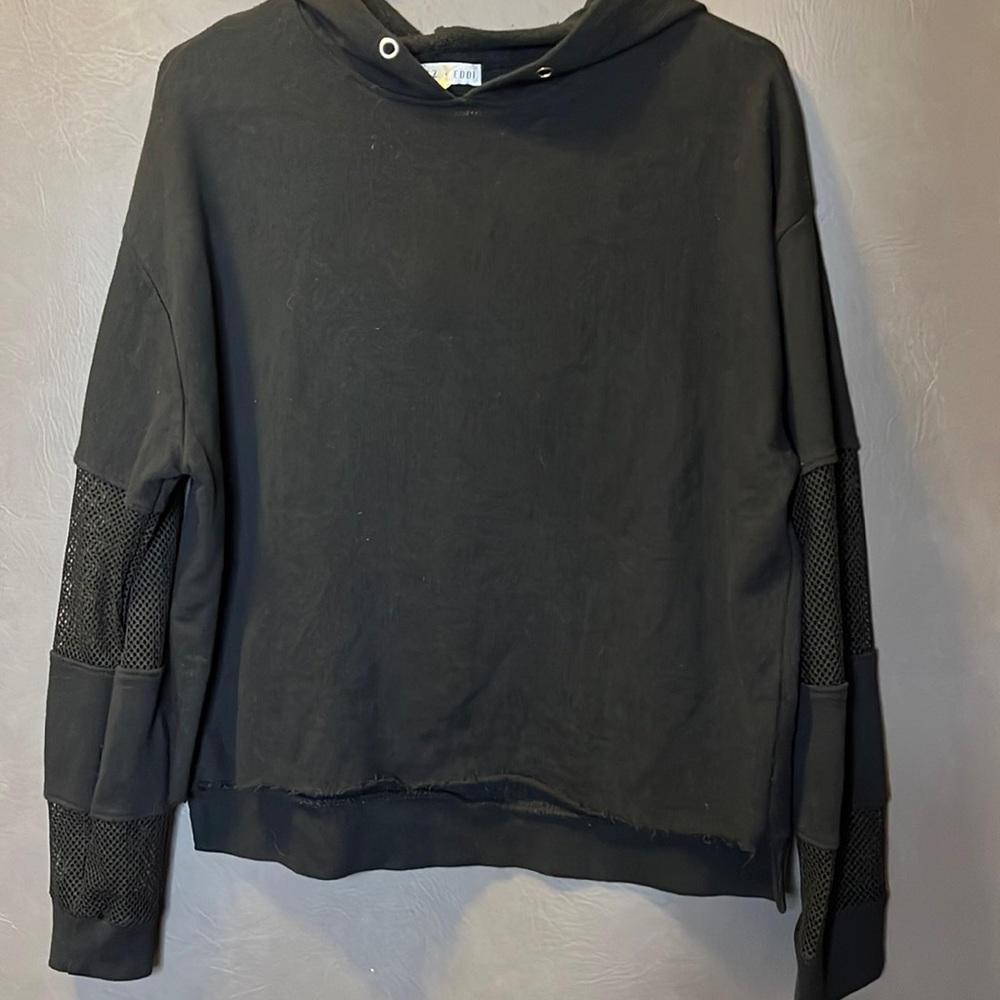 Fitz & Eddi black hoodie with mesh pieces in sleeve!